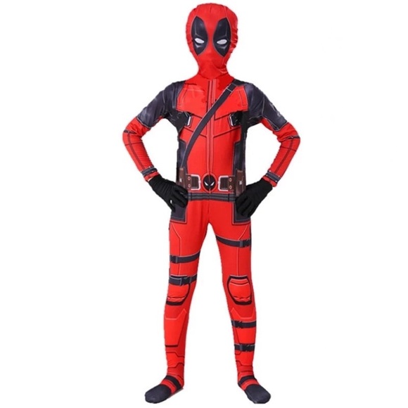 NEW boys size XS Y5/6 deadpool costume with mask (no gloves). - Picture 1 of 7